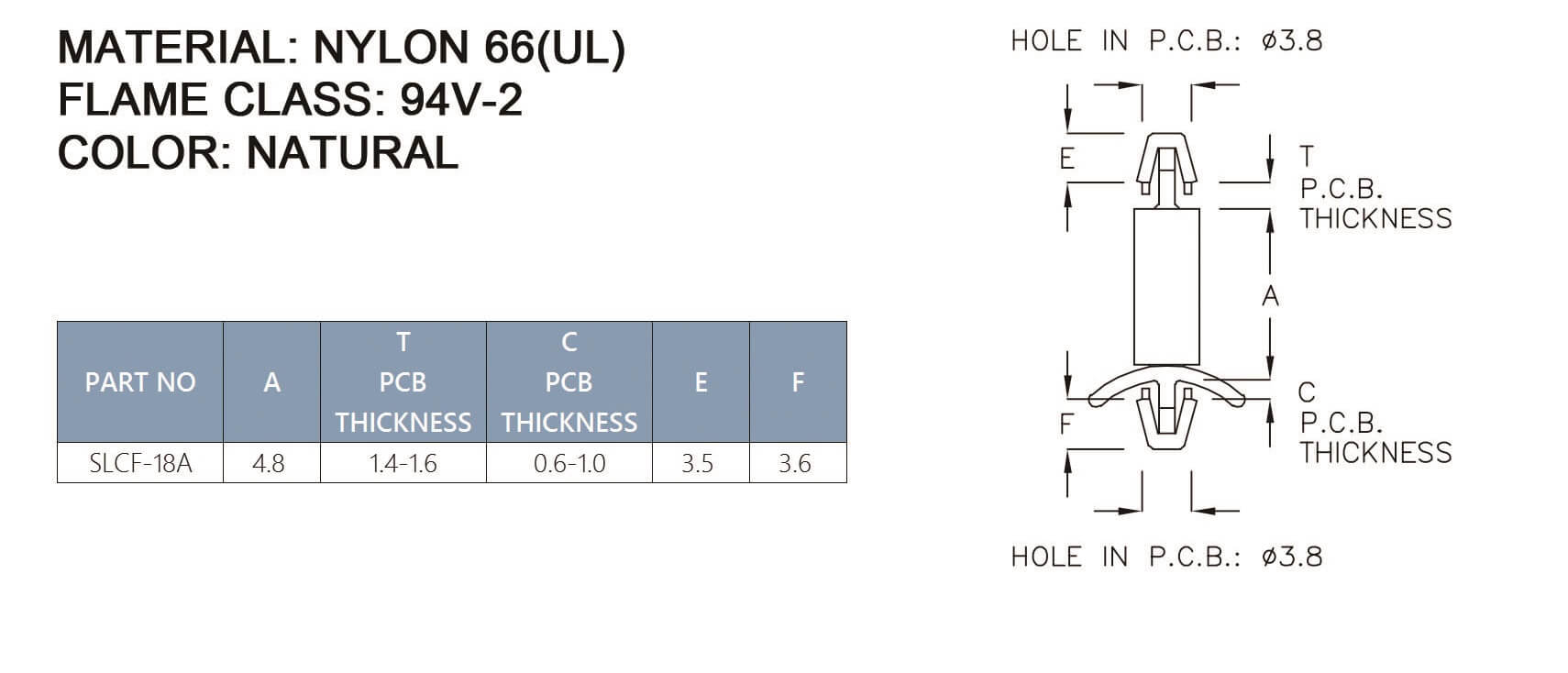 PCB Standoff SLCF-18A